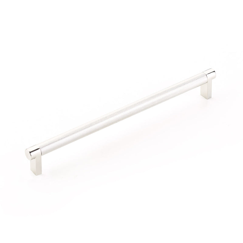 Select Stem Knurled Bar Cabinet Pull Handle - Cabinet Mount - 10" Brass/Polished Nickel