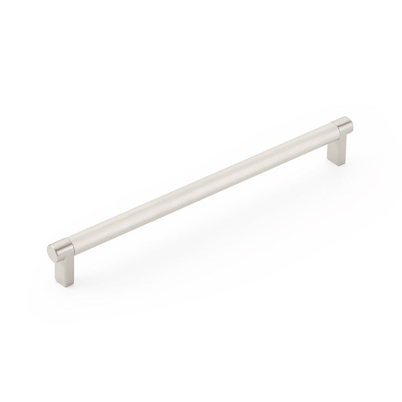 Select Stem Knurled Bar Cabinet Pull Handle - Cabinet Mount - 10" Brass/Satin Nickel