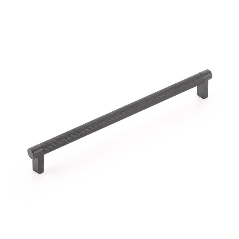 Select Stem Knurled Bar Cabinet Pull Handle - Cabinet Mount - 10" Brass/Flat Black