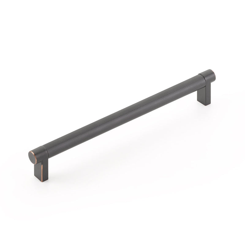Select Stem Knurled Bar Cabinet Pull Handle - Cabinet Mount - 8" Brass/Oil Rubbed Bronze