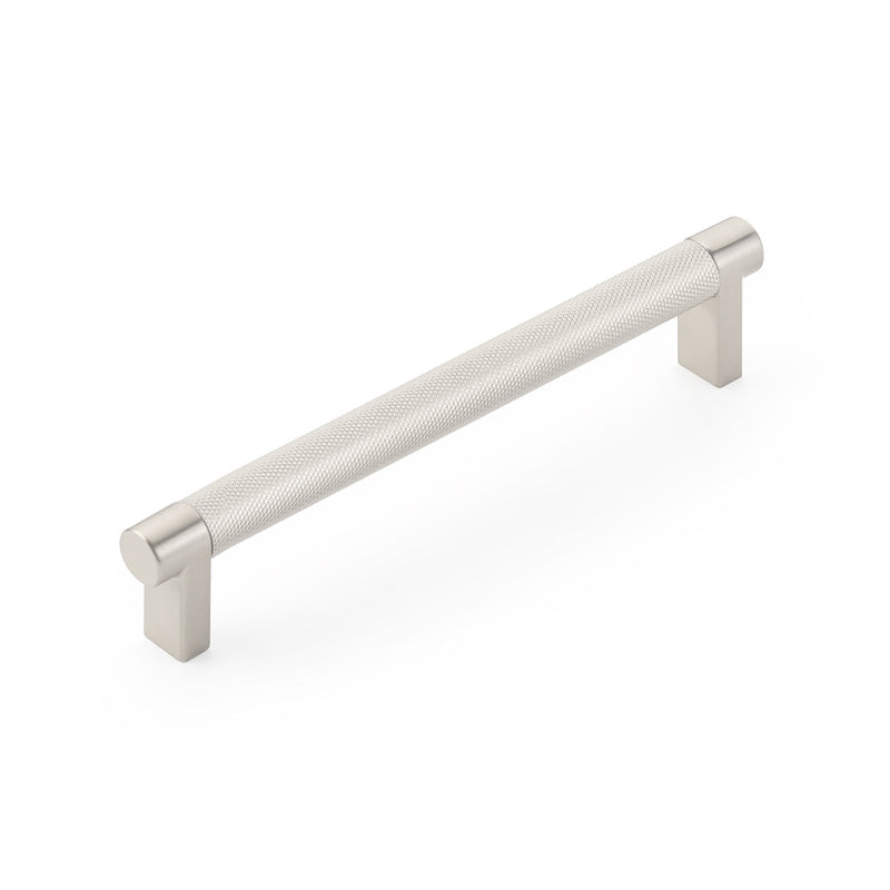 Select Stem Knurled Bar Cabinet Pull Handle - Cabinet Mount - 6" Brass/Satin Nickel