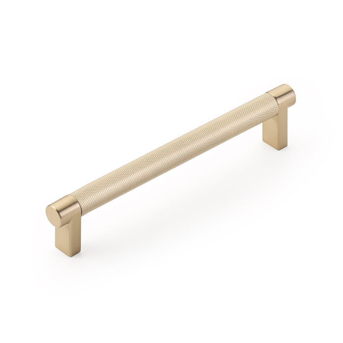 Select Stem Knurled Bar Cabinet Pull Handle - Cabinet Mount - 6" Brass/Satin Brass