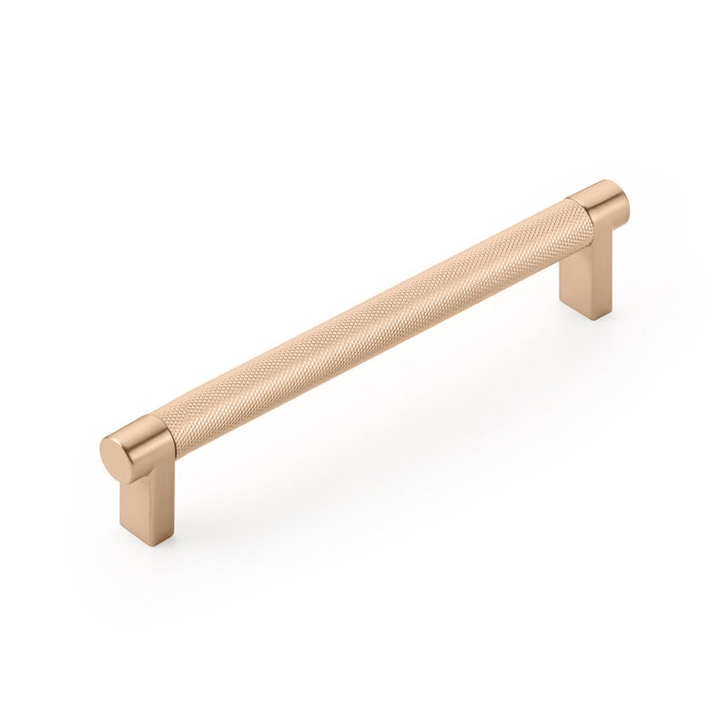 Select Stem Knurled Bar Cabinet Pull Handle - Cabinet Mount - 6" Brass/Satin Copper