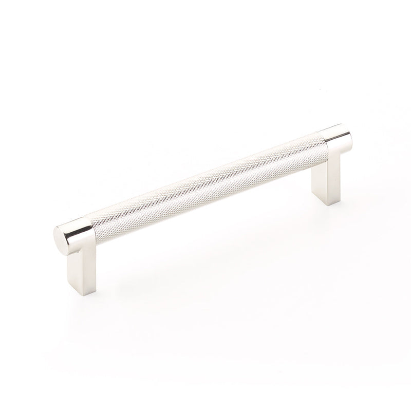 Select Stem Knurled Bar Cabinet Pull Handle - Cabinet Mount - 5" Brass/Polished Nickel