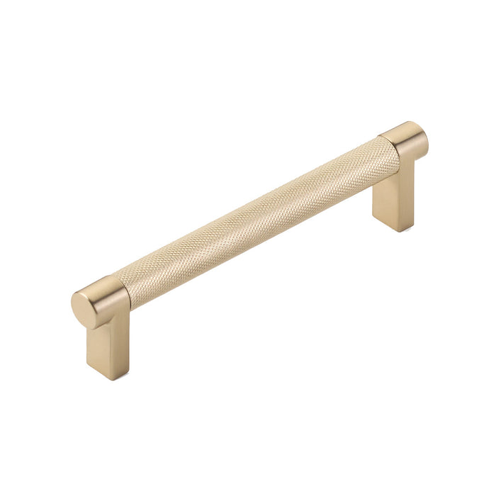 Select Stem Knurled Bar Cabinet Pull Handle - Cabinet Mount - 5" Brass/Satin Brass