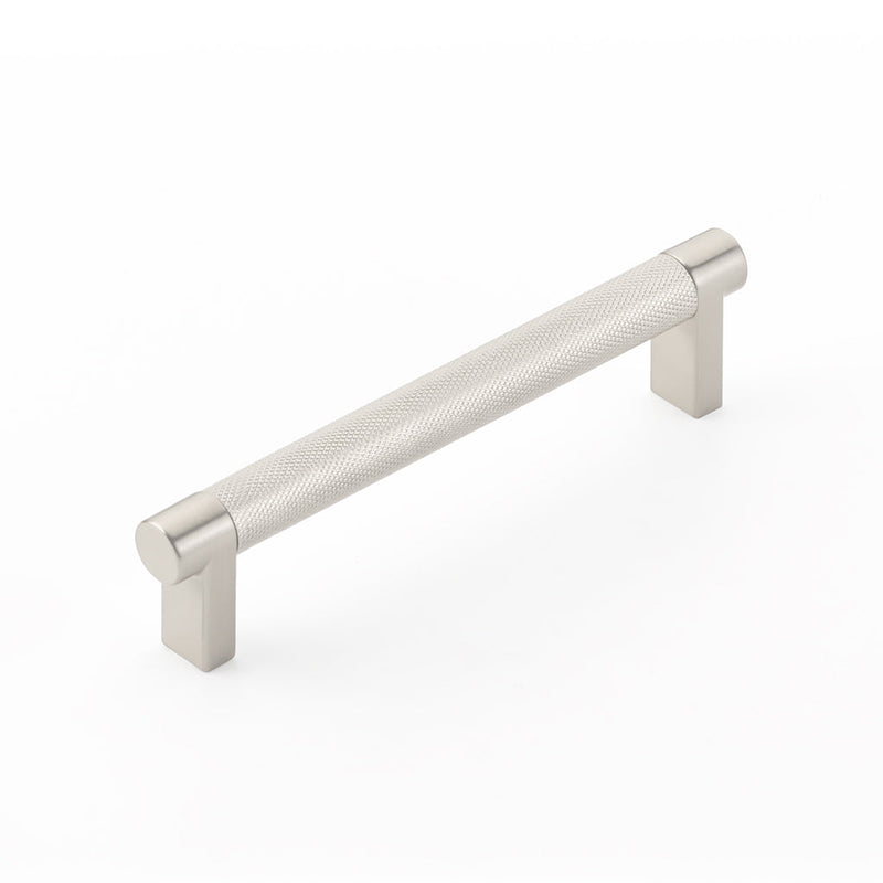 Select Stem Knurled Bar Cabinet Pull Handle - Cabinet Mount - 5" Brass/Satin Nickel