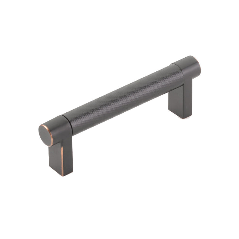Select Stem Knurled Bar Cabinet Pull Handle - Cabinet Mount - 3" Brass/Oil Rubbed Bronze