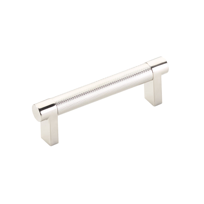 Select Stem Knurled Bar Cabinet Pull Handle - Cabinet Mount - 3" Brass/Polished Nickel