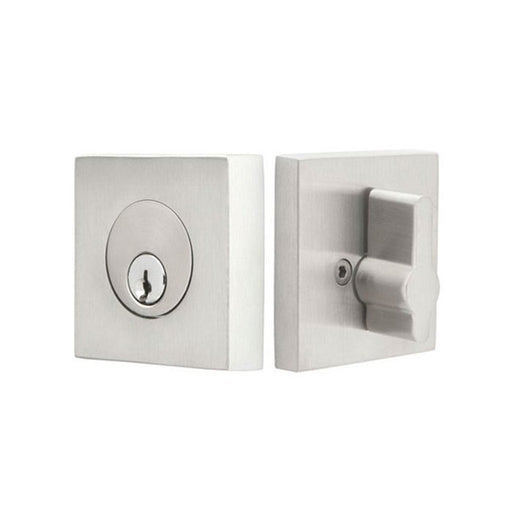 Helios Square Single Cylinder Deadbolt - Door Mount - 2" Stainless Steel/Brushed Stainless Steel