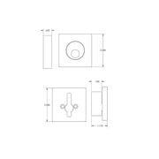 Helios Square Single Cylinder Deadbolt - Door Mount - 2" Stainless Steel/Brushed Stainless Steel