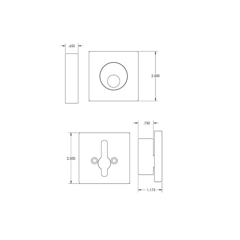 Helios Square Single Cylinder Deadbolt - Door Mount - 2" Stainless Steel/Brushed Stainless Steel