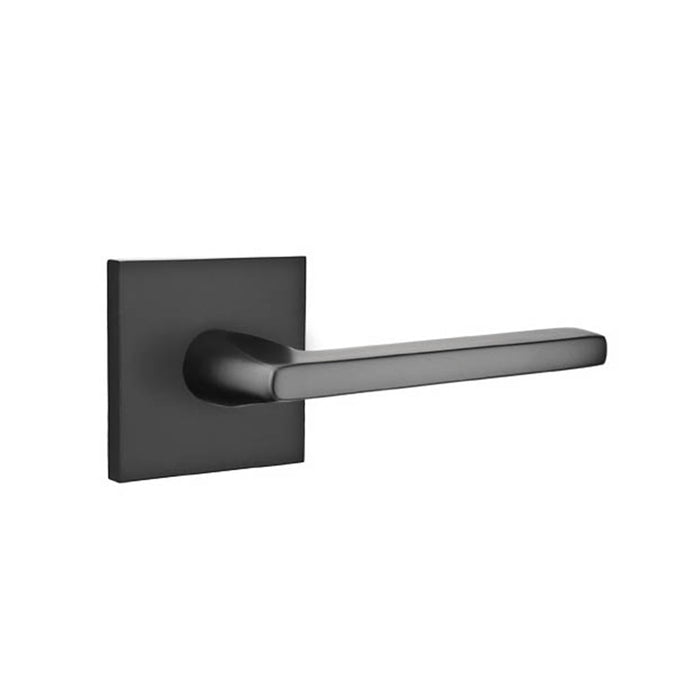 Helios Lever Square Right Privacy Door Leverset - Door Mount - 6" Brass/Flat Black