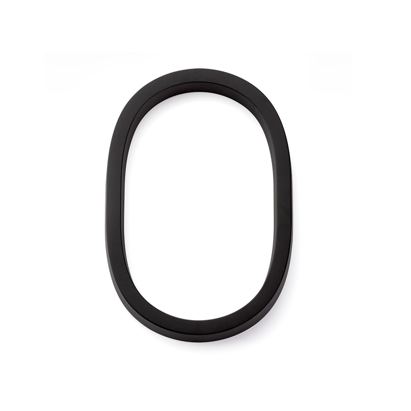 Modern "0" House Numbers - Wall Mount - 7" Zinc/Flat Black