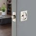 Helios Square Tubular Privacy Pocket Door Lockset - Door Mount - 2" Brass/Satin Brass