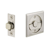 Helios Square Tubular Privacy Pocket Door Lockset - Door Mount - 2" Brass/Brushed Nickel