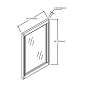 Emissary Vanity Mirror - Wall Mount - 24" Wood/Antique Gray