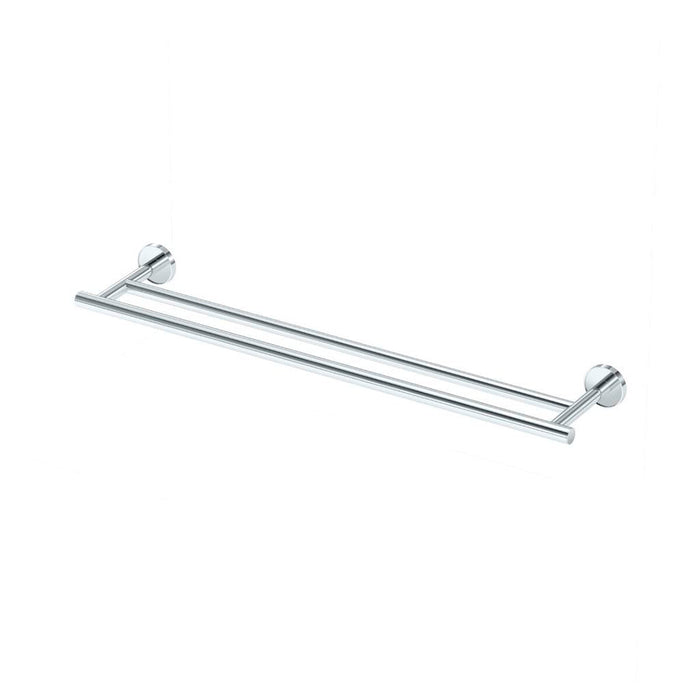 Sky Double Towel Bar - Wall Mount - 24" Brass/Polished Chrome