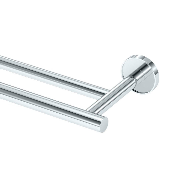 Sky Double Towel Bar - Wall Mount - 24" Brass/Polished Chrome