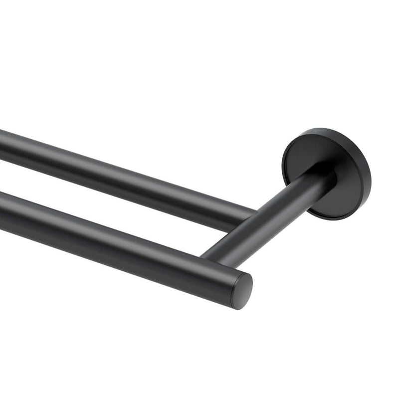 Sky Double Towel Bar - Wall Mount - 24" Brass/Matt Black