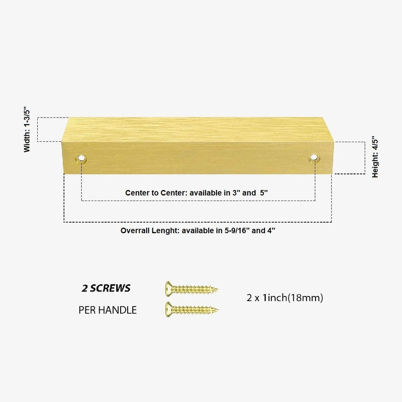 Gol Edge Cabinet Pull Handle - Square Traditional Cabinet Mount