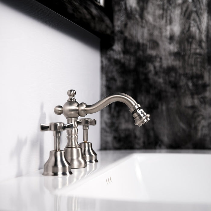 Mozart Bathroom Faucet - Widespread - 8" Brass/Brushed Nickel
