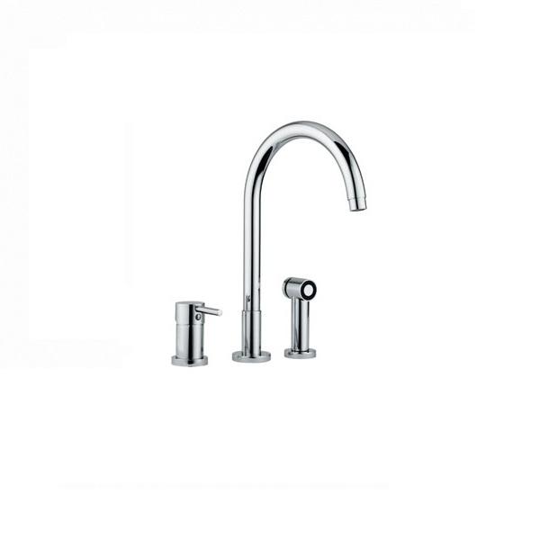 Web Sidespread Kitchen Faucet - Widespread - 15" Brass/Polished Chrome