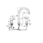 Web Sidespread Kitchen Faucet - Widespread - 15" Brass/Polished Chrome