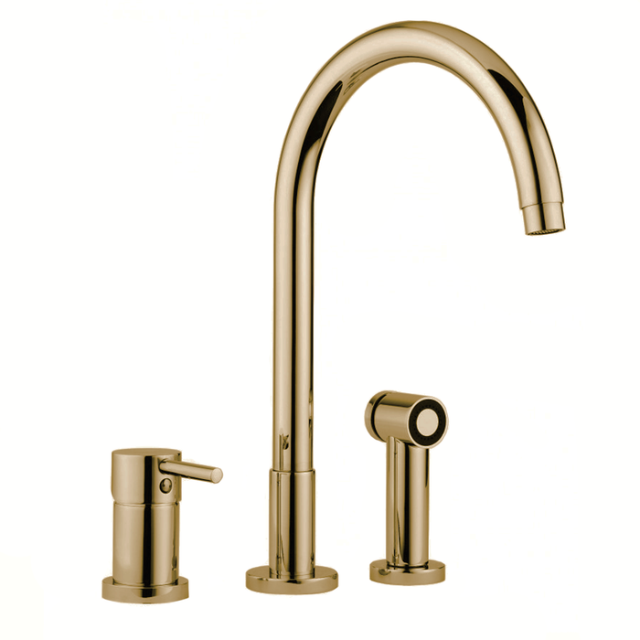 Web Sidespread Kitchen Faucet - Widespread - 15" Brass/Satin Brass