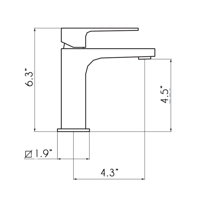 Kala Bathroom Faucet - Single Hole - 7" Brass/Matt White