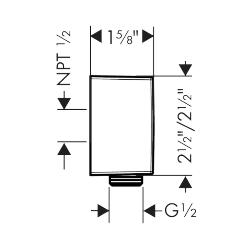 Fixfit Hand Shower Connector - Wall Mount - 3" Brass/Polished Chrome