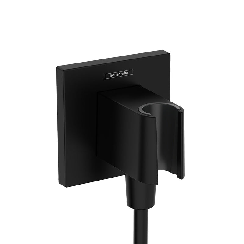 Fixfit E Hand Shower Holder Connector - Wall Mount - 4" Brass/Matt Black