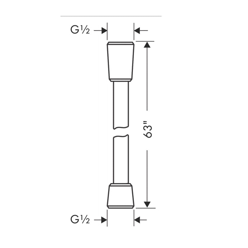 Techniflex Hand Shower Hose - Free Standing - 63" Brass/Brushed Nickel
