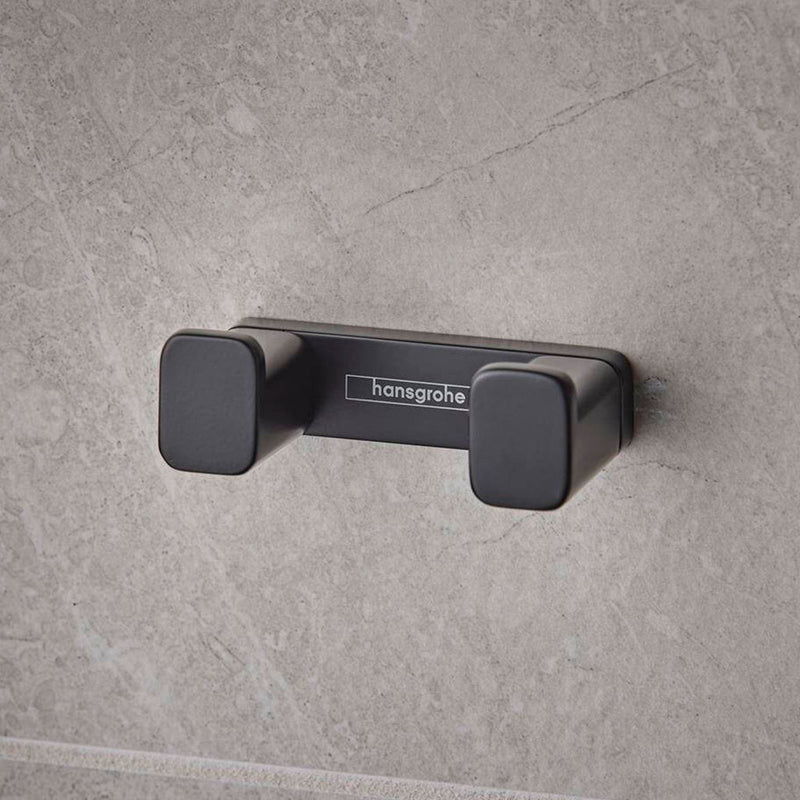 Addstoris Double Hook - Wall Mount - 3" Brass/Matt Black