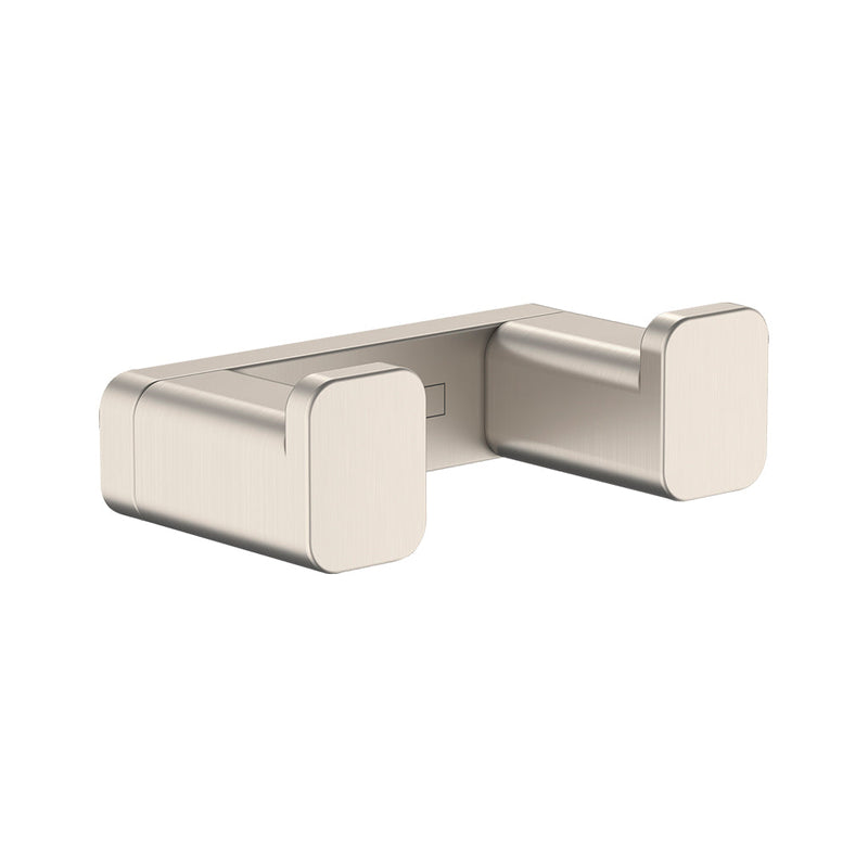 Addstoris Double Hook - Wall Mount - 3" Brass/Brushed Nickel
