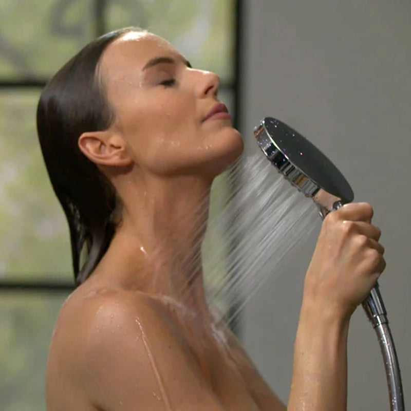 Raindance Select S 3-Jet Powder Rain Hand Shower - Wall Mount - 9" Brass/Brushed Black Chrome