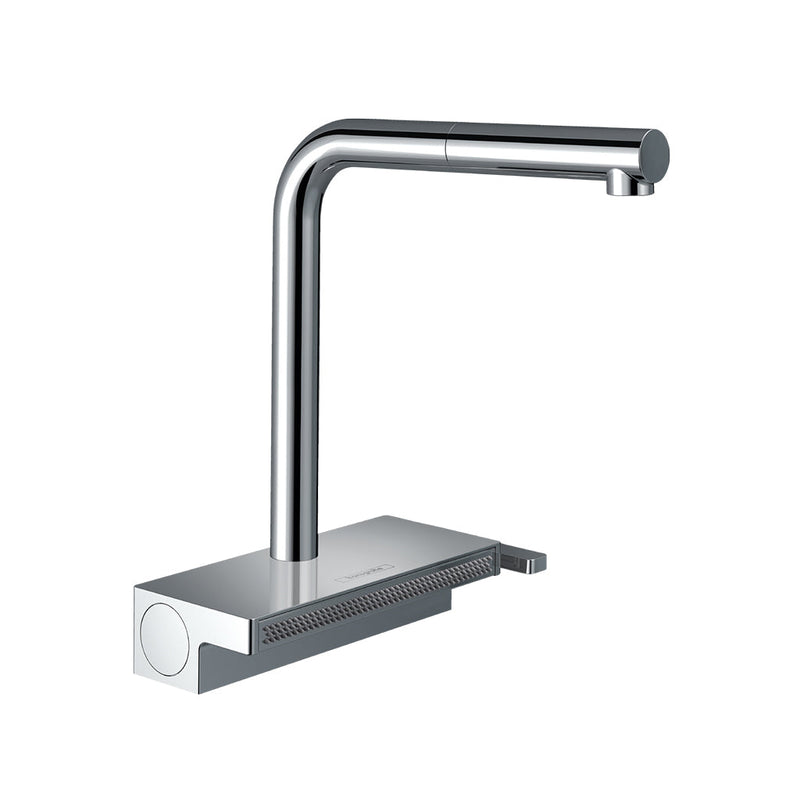 Aquno Select Pull Out Kitchen Faucet - Single Hole - 8" Brass/Polished Chrome