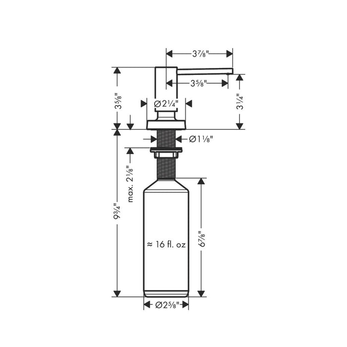Talis Kitchen Soap Dispenser - Single Hole - 3" Brass/Polished Nickel