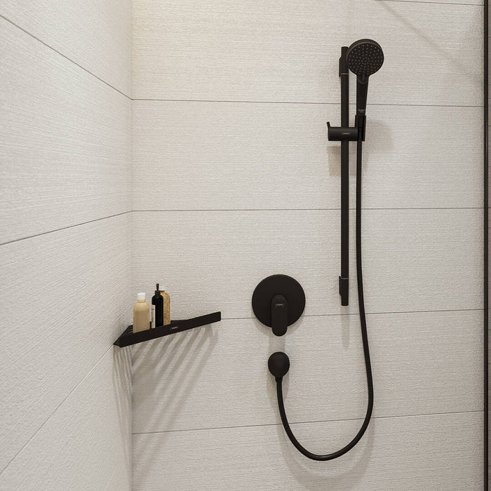 Addstoris Corner Shower Basket - Wall Mount - 12" Brass/Matt Black