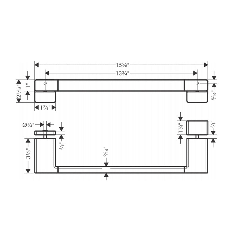 Addstoris Shower Door Handle - Door Mount - 16" Brass/Brushed Black Chrome