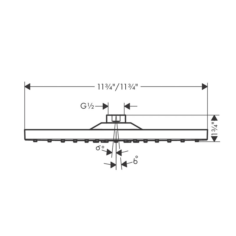 Raindance E 1.8 GPM Shower Head - Wall Mount - 12" Brass/Brushed Black Chrome