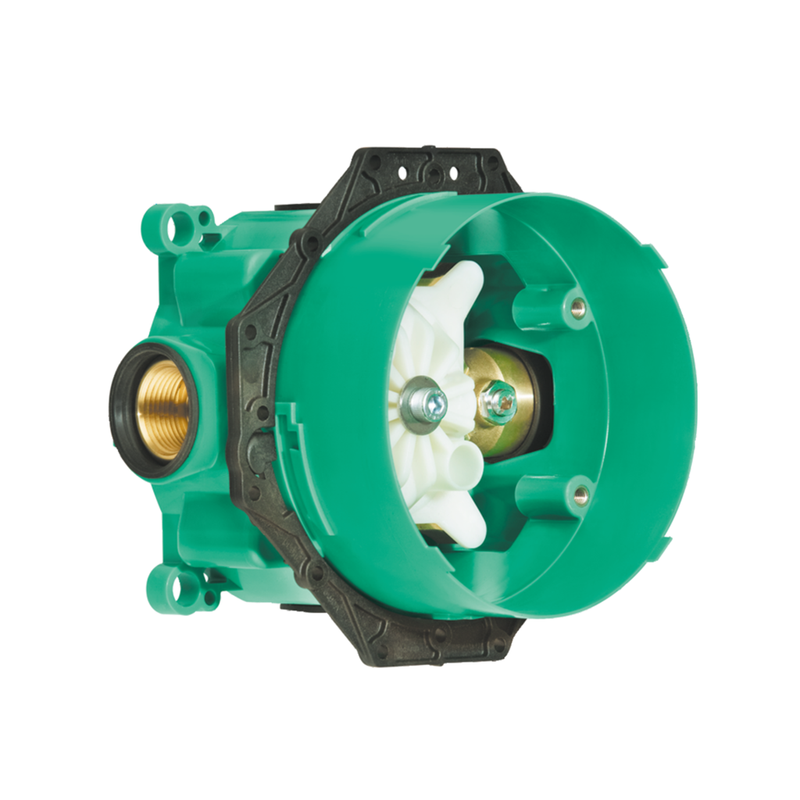 Showerselect 2 Way Thermostatic Trim Shower Mixer - Wall Mount - 7" Brass/Polished Chrome