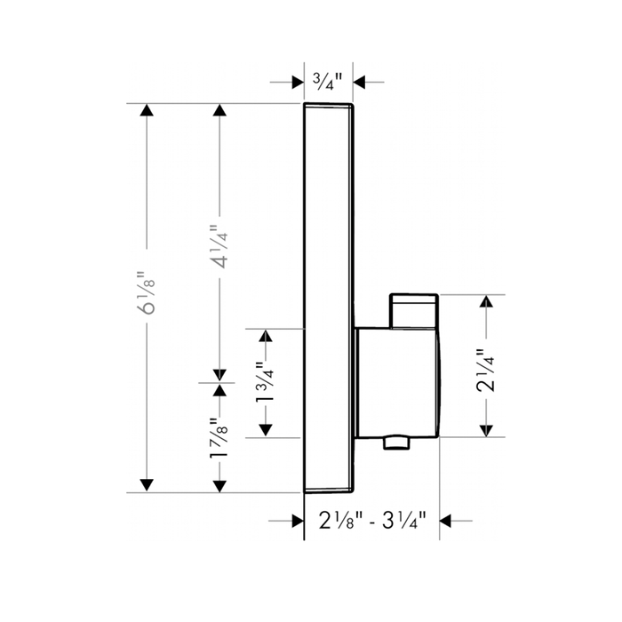 Showerselect 1 Way Thermostatic Trim Shower Mixer - Wall Mount - 7" Brass/Matt Black