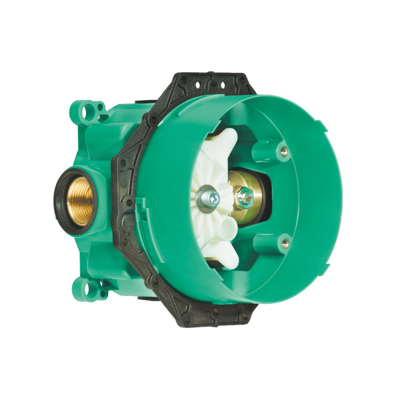 Showerselect 2 Way Thermostatic Trim Shower Mixer - Wall Mount - 7" Brass/Brushed Black Chrome