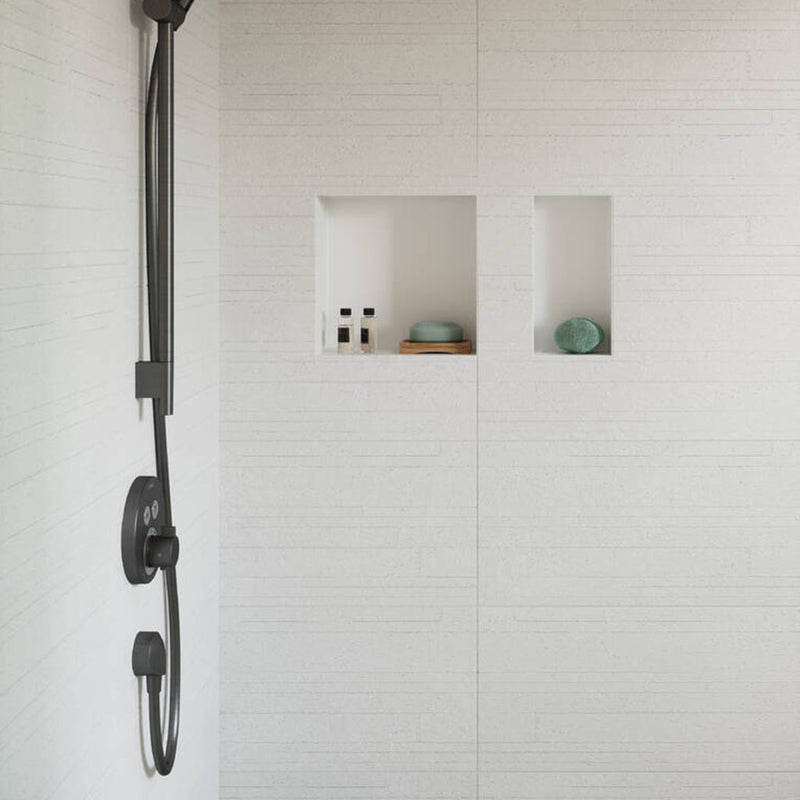 Showerselect S 2 Way Thermostatic Trim Shower Mixer - Wall Mount - 6" Brass/Brushed Black Chrome