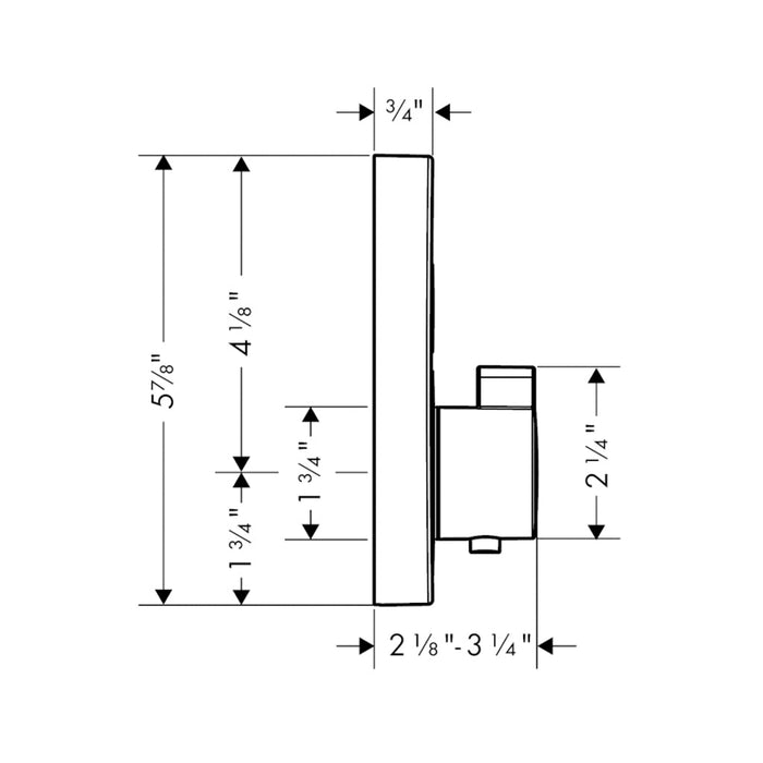Showerselect S 1 Way Thermostatic Trim Shower Mixer - Wall Mount - 6" Brass/Matt Black