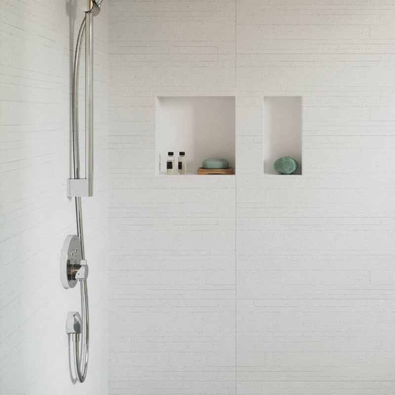 Showerselect S 2 Way Thermostatic Trim Shower Mixer - Wall Mount - 6" Brass/Brushed Nickel