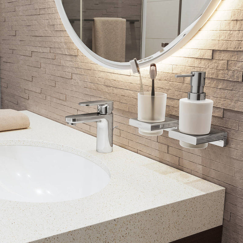 Addstoris Soap Dispenser - Wall Mount - 7" Brass/Polished Chrome