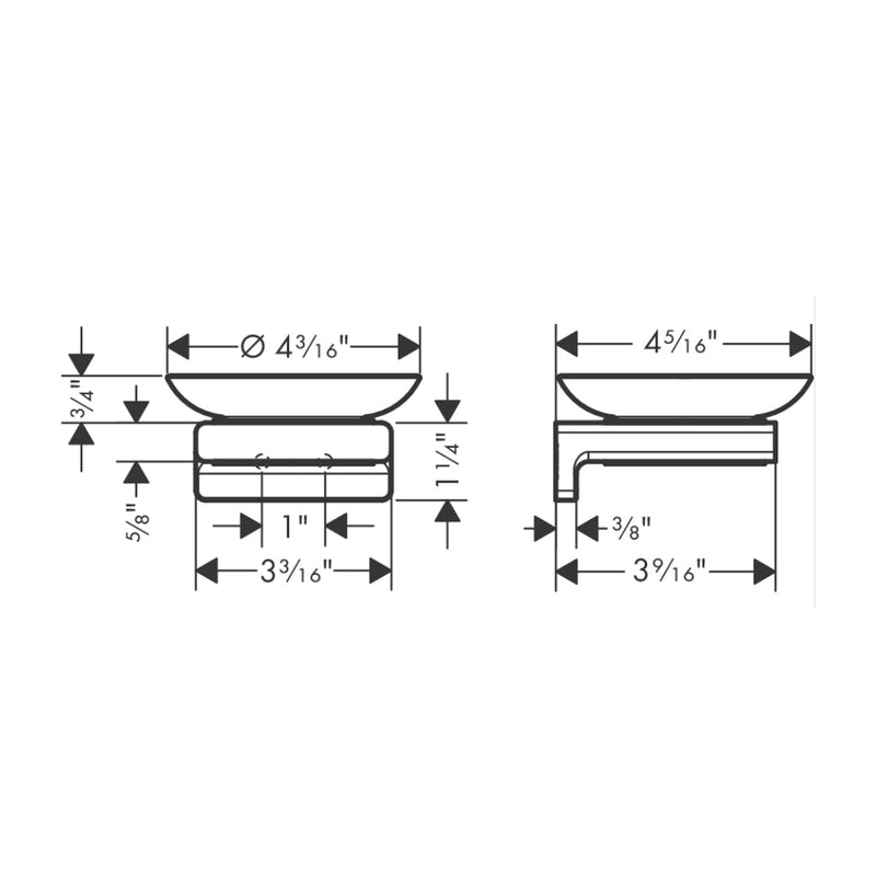 Addstoris Soap Dish - Wall Mount - 5" Brass/Brushed Nickel