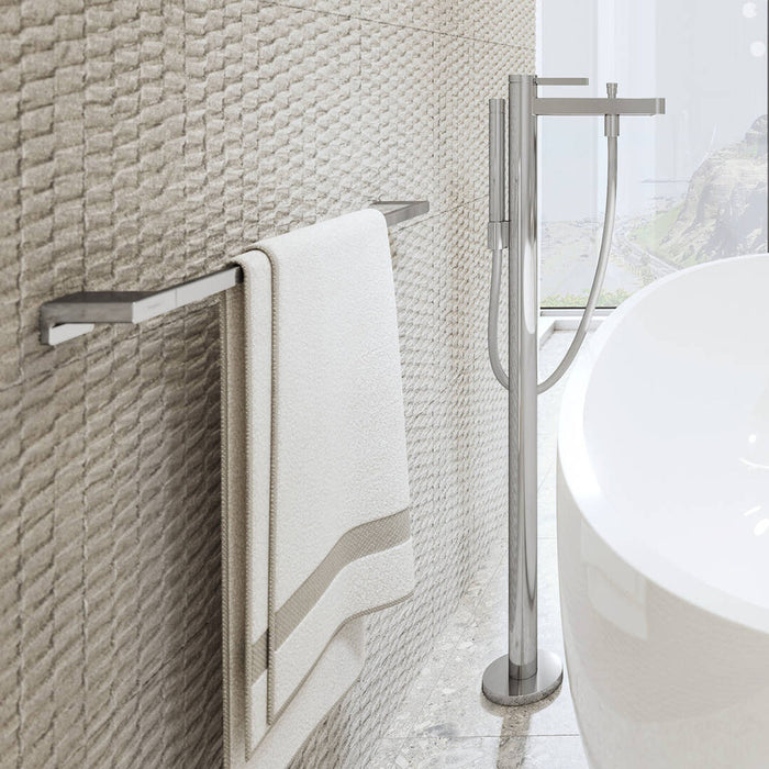 Addstoris Single Towel Bar - Wall Mount - 24" Brass/Polished Chrome