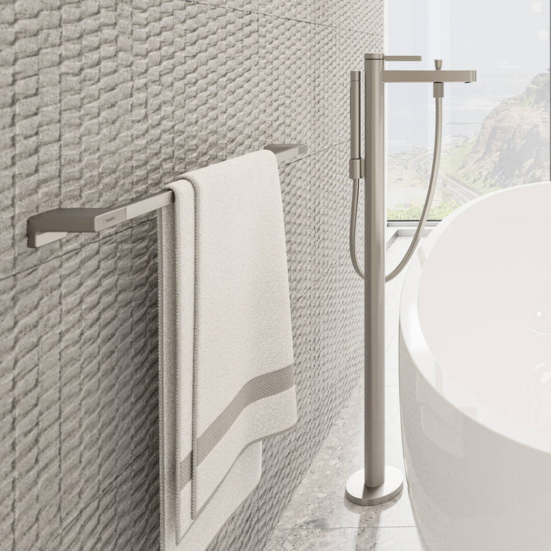 Addstoris Single Towel Bar - Wall Mount - 24" Brass/Brushed Nickel